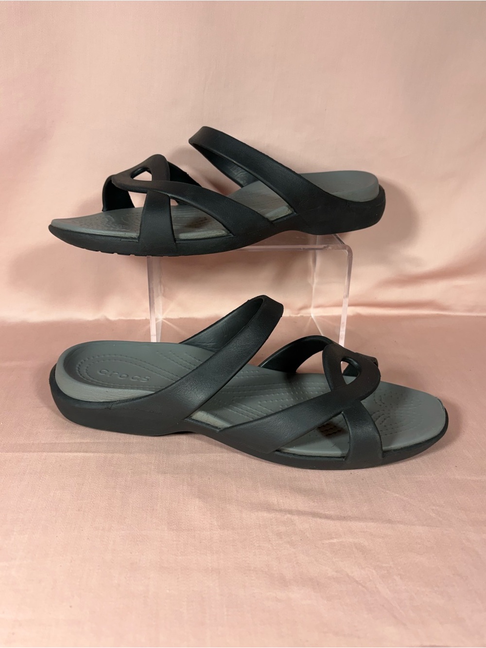 CROCS Meleen Twist Black Sandal Slides Women's Size 10